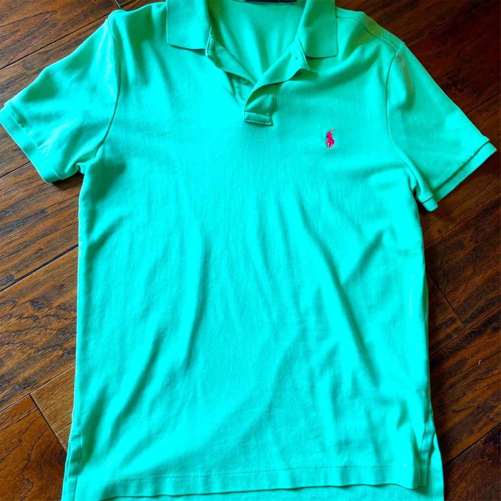 Men’s aqua Ralph Lauren polo